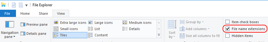 Show File Extensions